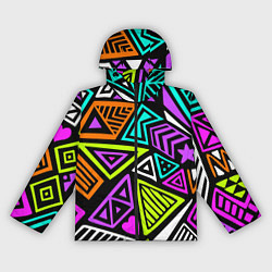 Ветровка с капюшоном женская Abstract geometric shapes, цвет: 3D-черный