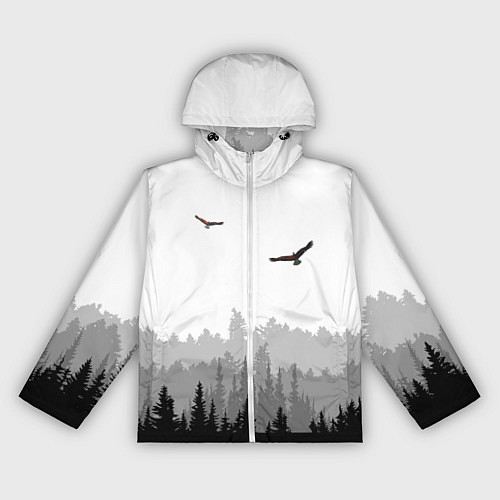 Женская ветровка Птицы над лесом / 3D-Белый – фото 1