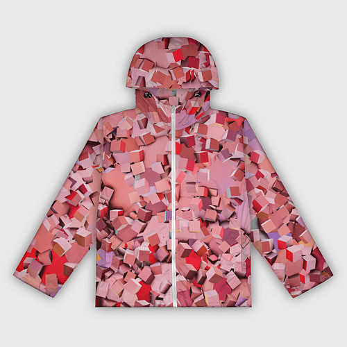 Женская ветровка Розовые кубы / 3D-Белый – фото 1