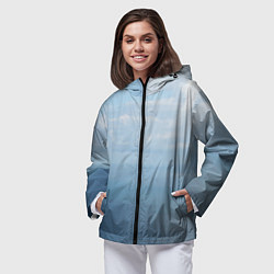 Ветровка с капюшоном женская Крымское море, цвет: 3D-черный — фото 2