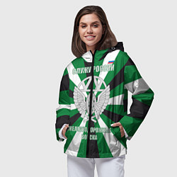 Ветровка с капюшоном женская Железнодорожные войска ВС РФ, цвет: 3D-черный — фото 2