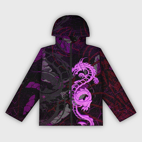 Женская ветровка Неоновый дракон purple dragon / 3D-Черный – фото 1