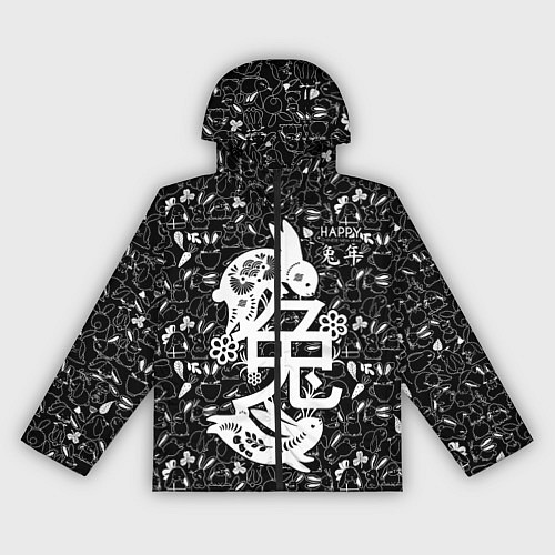 Женская ветровка Happy chinese new year, black bunnies / 3D-Черный – фото 1