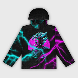 Ветровка с капюшоном женская Неоновый Гоку Блек молния lightning, цвет: 3D-черный