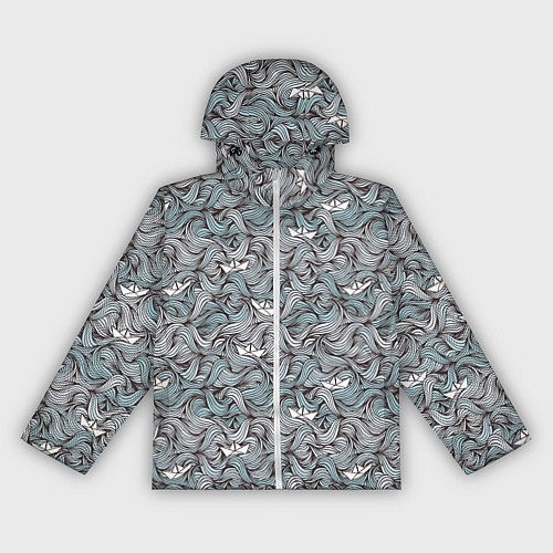 Женская ветровка Кораблик бумажный на волнах / 3D-Белый – фото 1