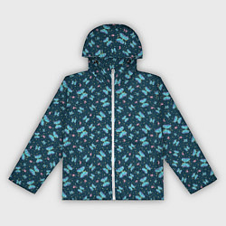 Женская ветровка Бабочки и цветы на фоне точек