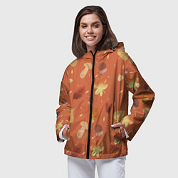 Ветровка с капюшоном женская Осень в лесу, цвет: 3D-черный — фото 2