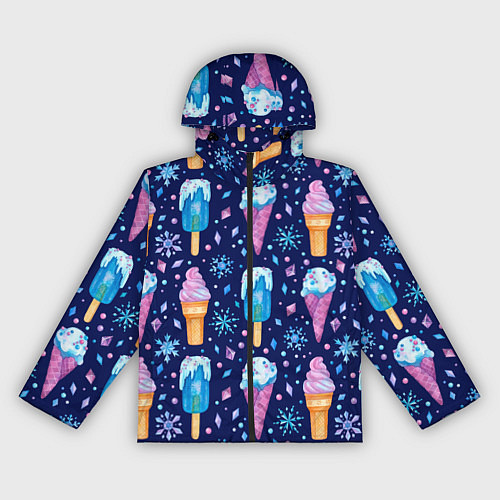 Женская ветровка Новогоднее мороженое / 3D-Черный – фото 1
