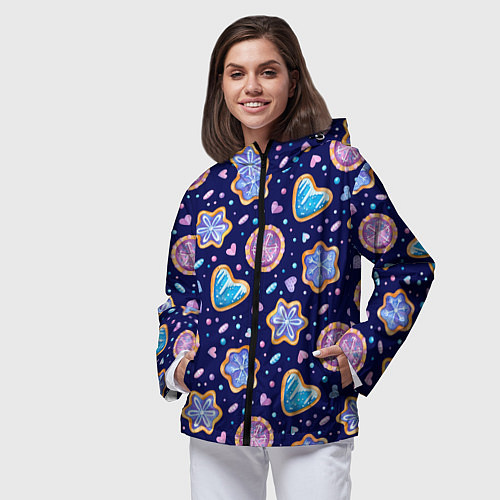 Женская ветровка Новогоднее печение / 3D-Черный – фото 3