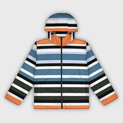 Женская ветровка Полосатый модный узор в голубых и желтых тонах