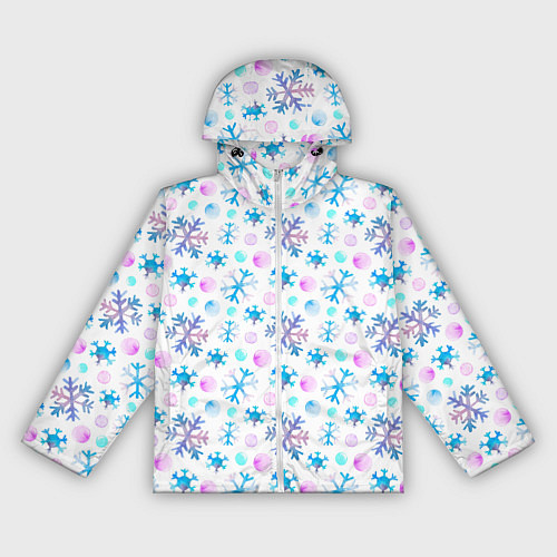 Женская ветровка Снежинки - новый год / 3D-Белый – фото 1