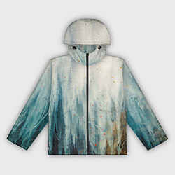 Ветровка с капюшоном женская Абстрактные водянистые паттерны и краски, цвет: 3D-черный