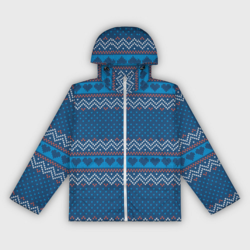 Женская ветровка Вязанный стиль - сердечки / 3D-Белый – фото 1