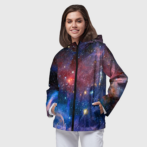 Женская ветровка Ошеломительный бескрайний космос / 3D-Черный – фото 3
