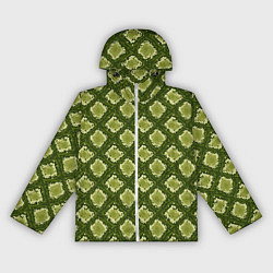 Ветровка с капюшоном женская Милитари Змеиная кожа ромб, цвет: 3D-белый