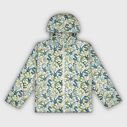 Женская ветровка Значки валют / 3D-Белый – фото 1