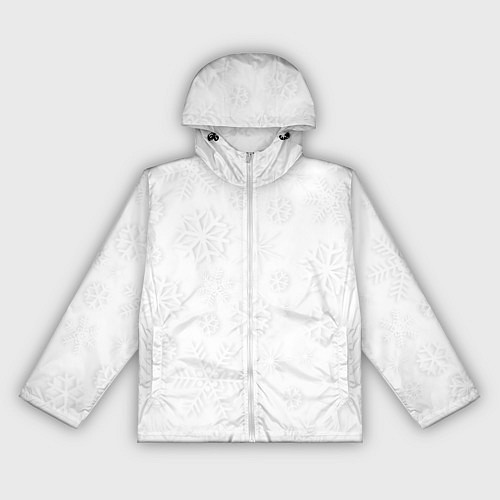 Женская ветровка Белые новогодние снежинки / 3D-Белый – фото 1