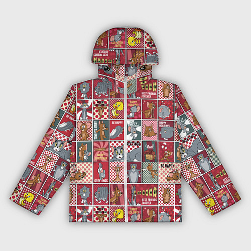 Женская ветровка Новогодний паттерн Том и Джерри / 3D-Белый – фото 1
