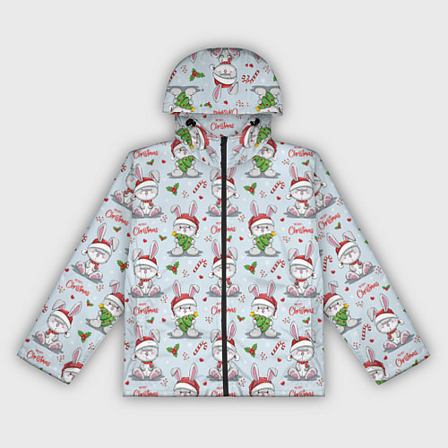 Женская ветровка Милые новогодние кролики / 3D-Черный – фото 1