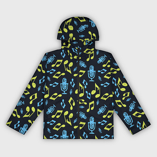 Женская ветровка Микрофон и ноты / 3D-Черный – фото 1