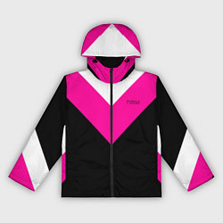 Ветровка с капюшоном женская FIRM черный с розовой вставкой, цвет: 3D-черный