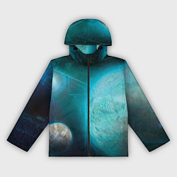 Ветровка с капюшоном женская Космос и планеты, цвет: 3D-черный