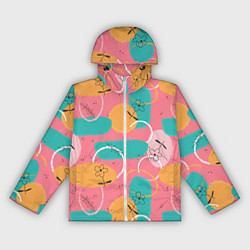 Ветровка с капюшоном женская Цветы и фигуры абстракция, цвет: 3D-белый