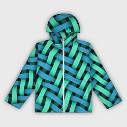 Женская ветровка Сине-зелёная плетёнка - оптическая иллюзия