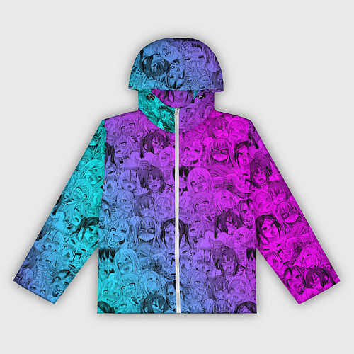 Женская ветровка Ахегао девушки градиент / 3D-Белый – фото 1