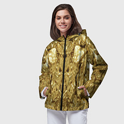 Ветровка с капюшоном женская Золотая кожа, цвет: 3D-черный — фото 2