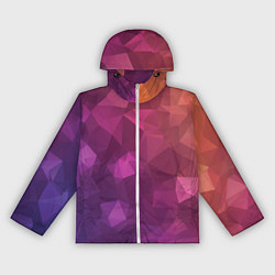 Ветровка с капюшоном женская Разноцветные полигоны, цвет: 3D-белый
