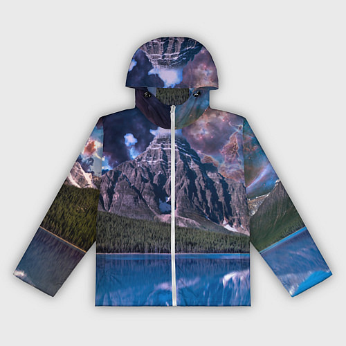 Женская ветровка Горы и лес у озера / 3D-Белый – фото 1