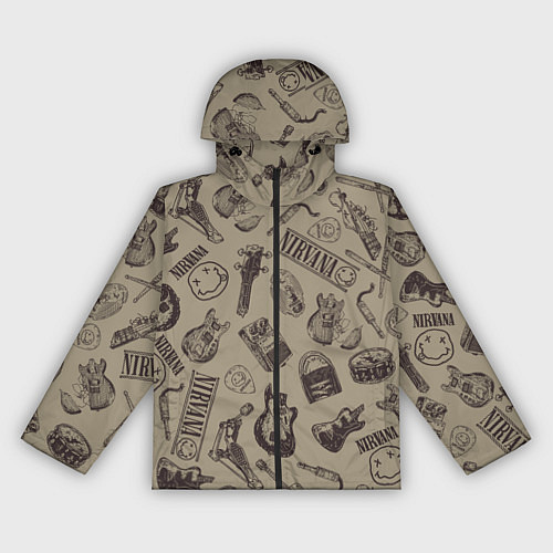 Женская ветровка Nirvana crash guitar beige / 3D-Черный – фото 1