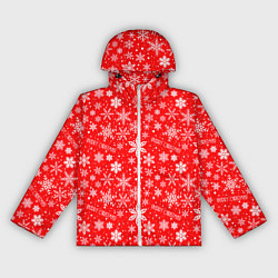 Ветровка с капюшоном женская Merry christmas new year, цвет: 3D-белый