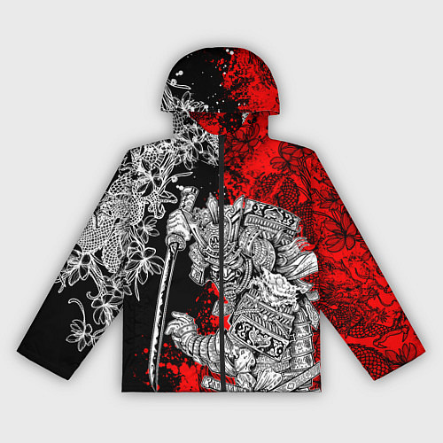 Женская ветровка Самурай и драконы / 3D-Черный – фото 1