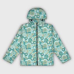 Ветровка с капюшоном женская Узор этнический гранж, цвет: 3D-черный