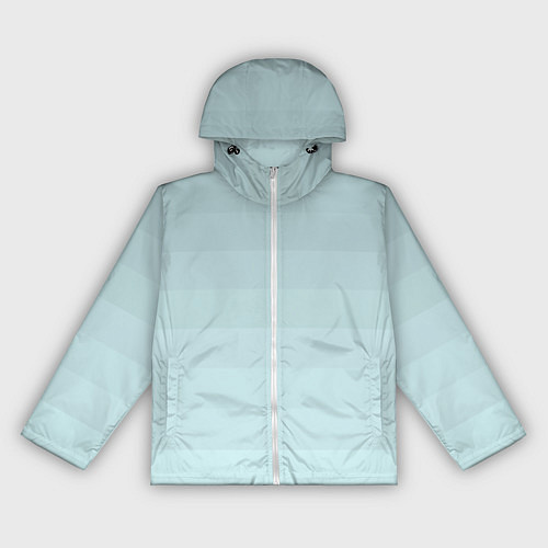 Женская ветровка Голубые горизонтальные полосы, градиент / 3D-Белый – фото 1