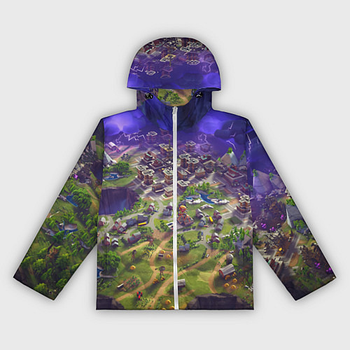 Женская ветровка Фортнайт карта / 3D-Белый – фото 1