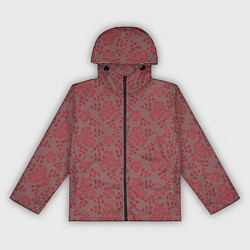 Ветровка с капюшоном женская Красные розы, цвет: 3D-черный