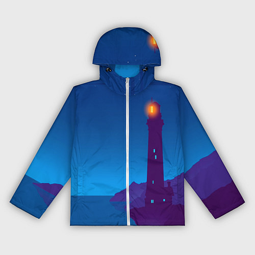 Женская ветровка Маяк в ночи / 3D-Белый – фото 1