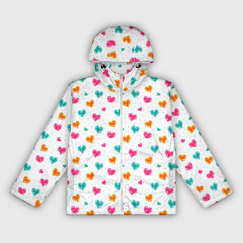 Женская ветровка Горячие сердца / 3D-Белый – фото 1