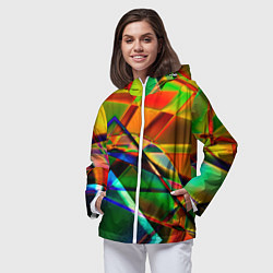 Ветровка с капюшоном женская Разноцветное стекло, цвет: 3D-белый — фото 2