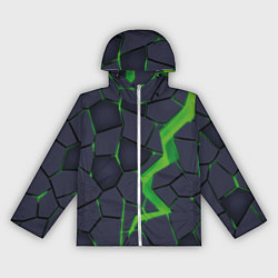 Ветровка с капюшоном женская Зелёный неон, цвет: 3D-белый