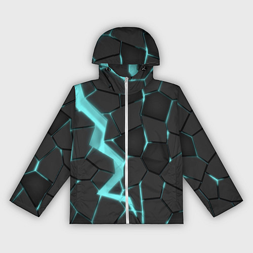 Женская ветровка Голубой неон / 3D-Белый – фото 1