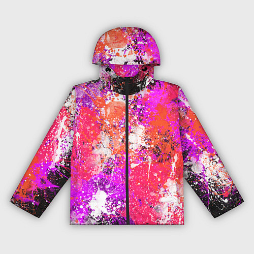 Женская ветровка Разбрызганная красная краска - темный фон / 3D-Черный – фото 1