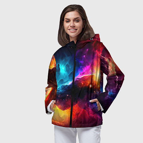 Женская ветровка Космос, созданный нейросетью / 3D-Черный – фото 3
