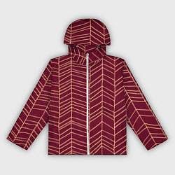 Женская ветровка Красный фон и пудровые линии паттерн