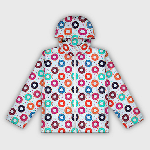 Женская ветровка Пончики на светлом фоне / 3D-Белый – фото 1