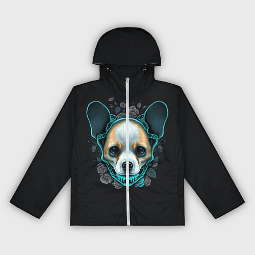 Женская ветровка Милый корги череп / 3D-Белый – фото 1