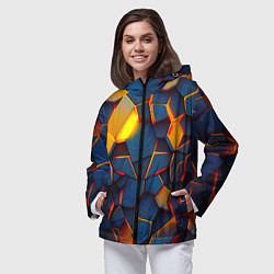 Ветровка с капюшоном женская Плитки со свечением, цвет: 3D-черный — фото 2